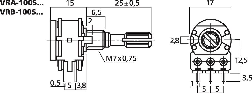 VRA-100S50 - potenziometro rotativo