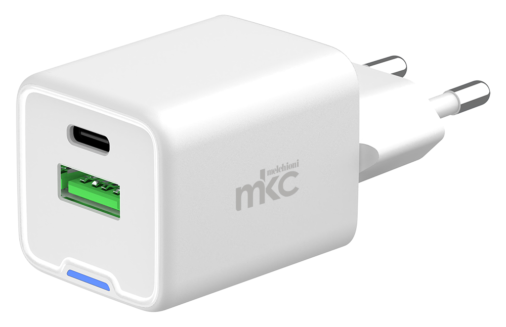 Caricabatterie USB GAN 35W PD 1 USB-C + 1 USB-A Bianco