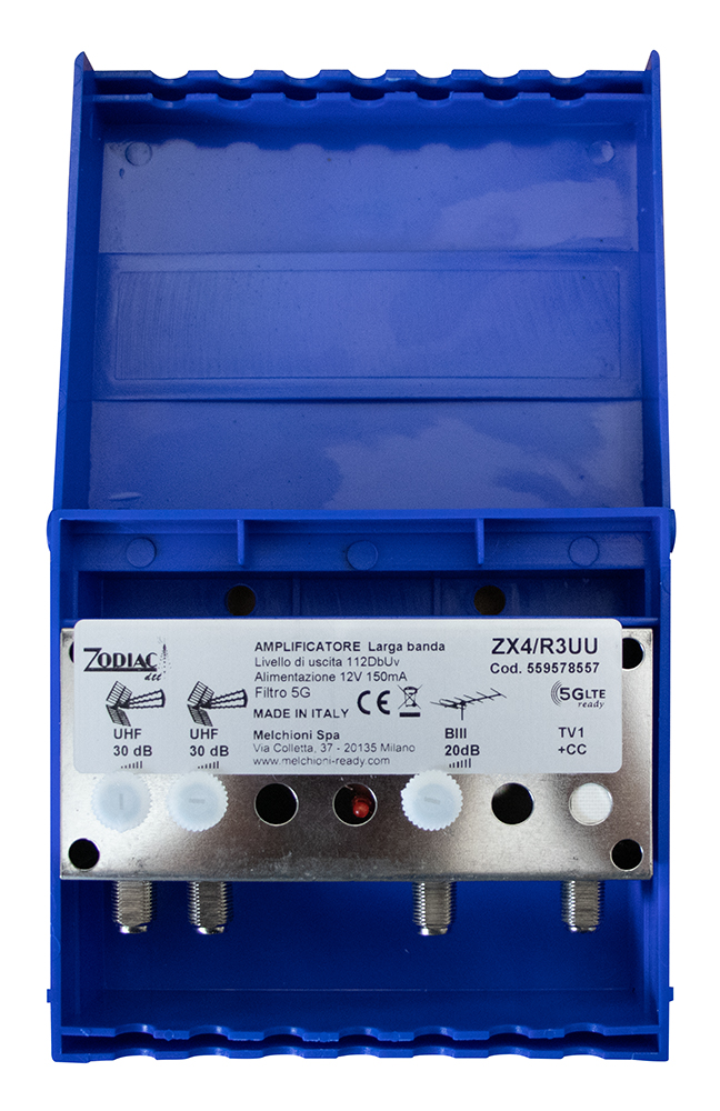 ZX4/R3UU - Amplificatore DVB-T2  5G Free da palo con 3 ingressi, bande: III - UHF - UHF