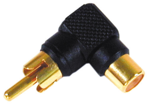 Adattatore spina rca - presa rca a 90 dorato nero FR0524A/BK