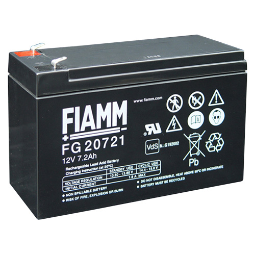 Batteria al piombo ricaricabile 12V 7.2Ah terminale faston 4.8 mm FIAMM