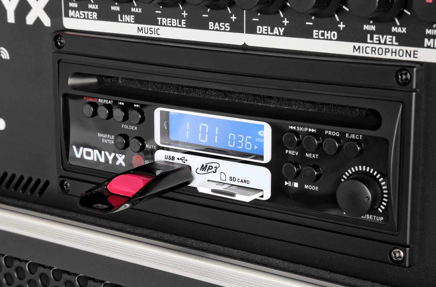 Sistema portatile 2 radiomicrofoni UHF lettore CD/ USB/ BT mod. ST180