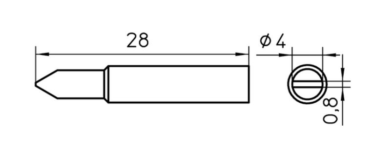 Punta saldante, punta a cacciavite Ø 4,0 x 0,8 mm T0054485399 Weller